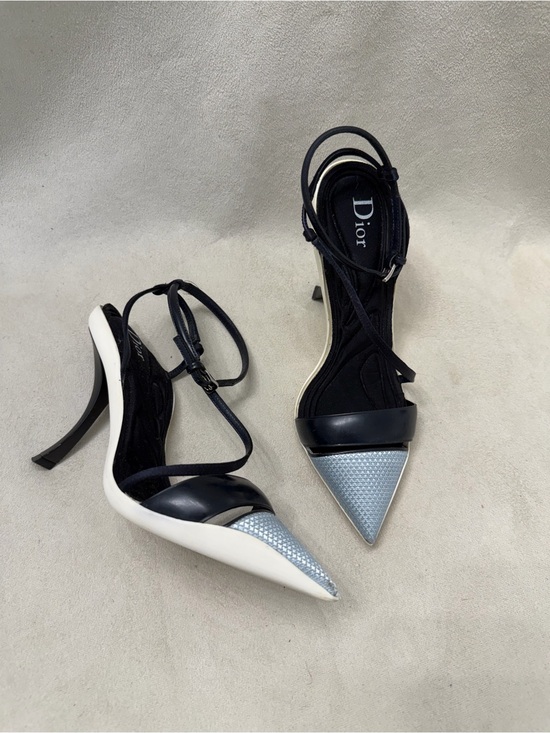 Dior Shoes - Christian Dior x RAF Simons 2014 Runway Light Blue & White Sculptured Heel Pumps
